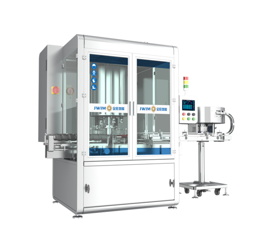 PLC 제어 회전 자동 나사 캡 기계 8 머리 50ML-1000ML 최대 9000 BPH