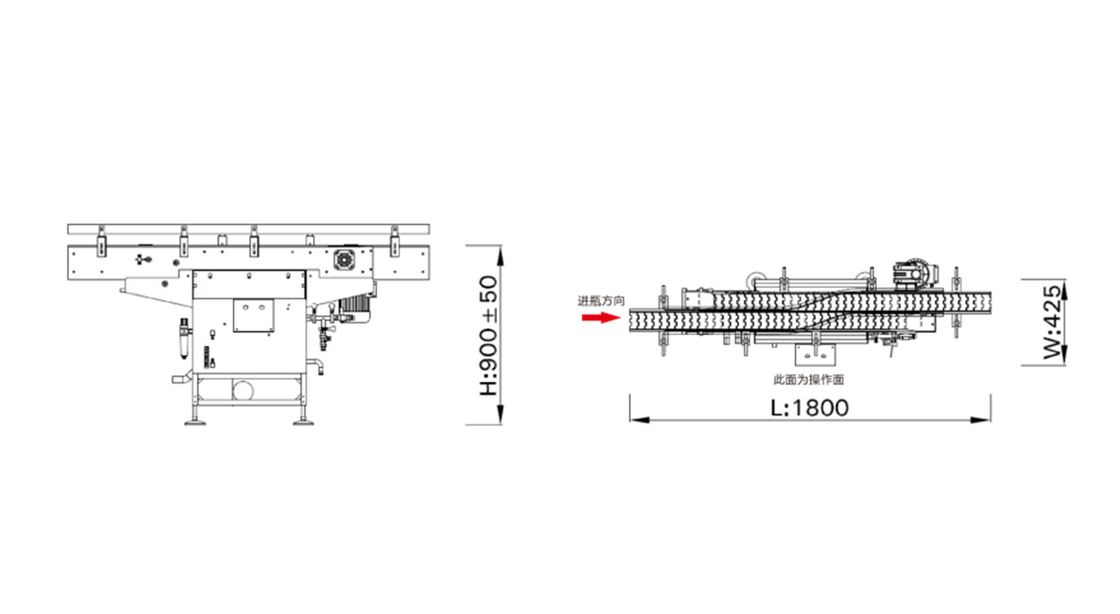 1800×425×900mm QX-2 컨베이어 벨트 청소 장치 220V 50Hz 0.1KW